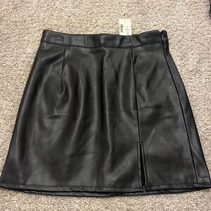 Black leather skirt